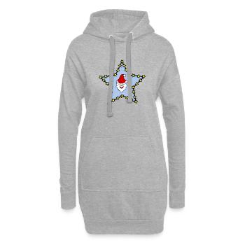 Étoile de Noël - Sweat-shirt à capuche long Femme - gris chiné - Devant