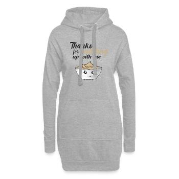 Lustiger Dank, dass du mit mir Pudding Up gemacht hast - Hoodie-Kleid - Grau meliert - Vorne
