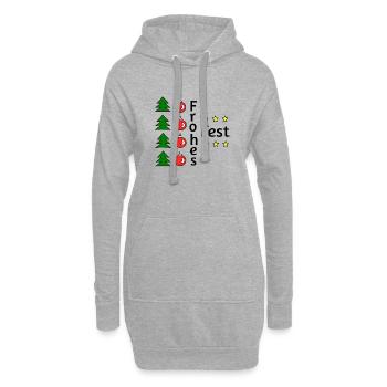 Frohes Fest - Hoodie-Kleid - Grau meliert - Vorne