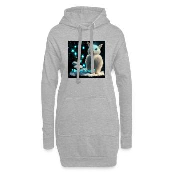 Winterkatze zu Weihnachten - ein niedliches Thema des Winters - Hoodie-Kleid - Grau meliert - Vorne