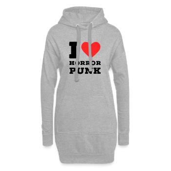 Ich liebe Horror Punk - Hoodie-Kleid - Grau meliert - Vorne