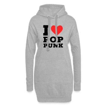 Ich liebe Pop Punk - Hoodie-Kleid - Grau meliert - Vorne