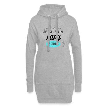 je suis un papi de compet - Sweat-shirt à capuche long Femme - gris chiné - Devant