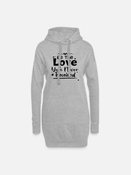 Be the love you never received - Hoodie-Kleid - Grau meliert