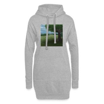 Peinture paysage - Sweat-shirt à capuche long Femme - gris chiné - Devant