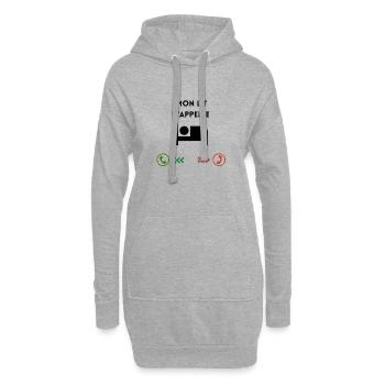 mon lit mappelle - Sweat-shirt à capuche long Femme - gris chiné - Devant