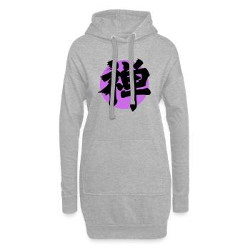 Zen Kanji Violet - Sweat-shirt à capuche long Femme - gris chiné - Devant