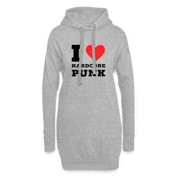 Ich liebe Hardcore Punk - Hoodie-Kleid - Grau meliert - Vorne