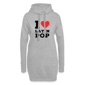 J’adore la pop latine - Sweat-shirt à capuche long Femme - gris chiné - Devant