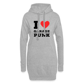 Ich liebe Garage Punk - Hoodie-Kleid - Grau meliert - Vorne