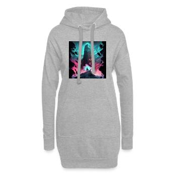 Pilier de la création - Sweat-shirt à capuche long Femme - gris chiné - Devant