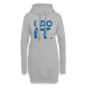 IT guy support geek computer computer geek je le fais - Sweat-shirt à capuche long Femme - gris chiné - Devant