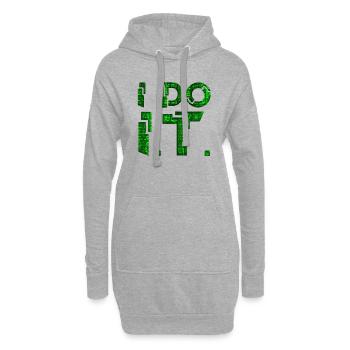 IT guy support geek computer computer geek je le fais - Sweat-shirt à capuche long Femme - gris chiné - Devant