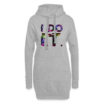 IT guy support geek computer computer geek je le fais - Sweat-shirt à capuche long Femme - gris chiné - Devant