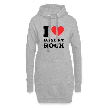 J’adore le rock du désert - Sweat-shirt à capuche long Femme - gris chiné - Devant