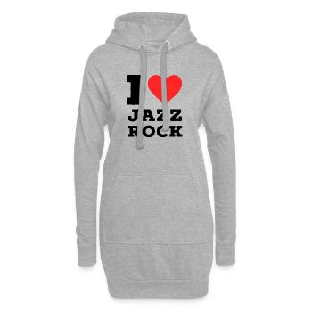 J’adore le jazz rock - Sweat-shirt à capuche long Femme - gris chiné - Devant