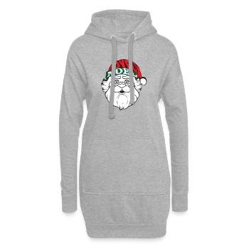 Père noël cool- joyaux noël - Sweat-shirt à capuche long Femme - gris chiné - Devant
