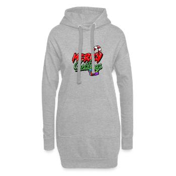 Thème Noël - Sweat-shirt à capuche long Femme - gris chiné - Devant