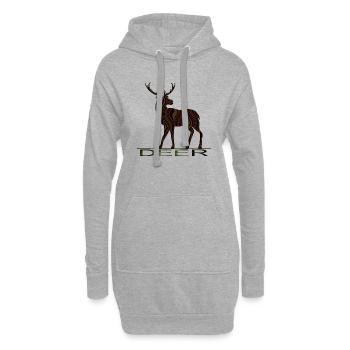 Hirsch - Hoodie-Kleid - Grau meliert - Vorne