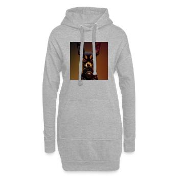 Chihuahua foncé en uniforme steampunk - Sweat-shirt à capuche long Femme - gris chiné - Devant