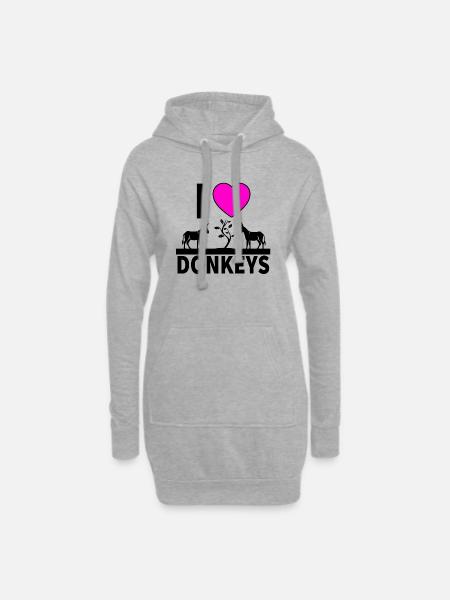 Esel - Hoodie-Kleid - Grau meliert