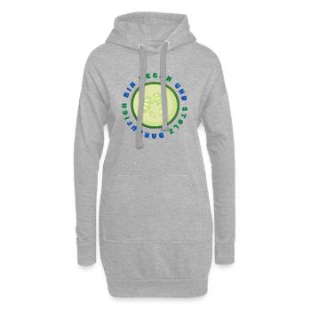 VEGAN UND STOLZ DARAUF - Vegan Pride Design - Hoodie-Kleid - Grau meliert - Vorne