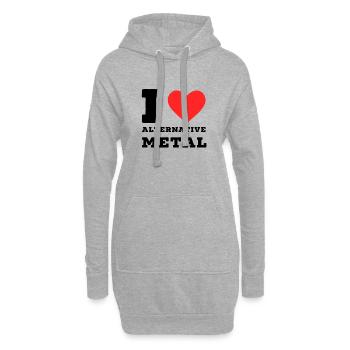 J’adore le métal altenatif - Sweat-shirt à capuche long Femme - gris chiné - Devant