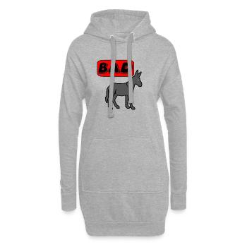 Âne - Sweat-shirt à capuche long Femme - gris chiné - Devant