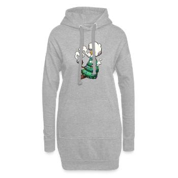 Sapin de Noël défoncé - Sweat-shirt à capuche long Femme - gris chiné - Devant