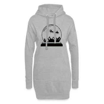Schneekugel Weihnachtskugel Design - Hoodie-Kleid - Grau meliert - Vorne