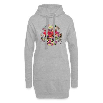 Graffiti style Splash hip hop couleurs peintre couleur - Sweat-shirt à capuche long Femme - gris chiné - Devant