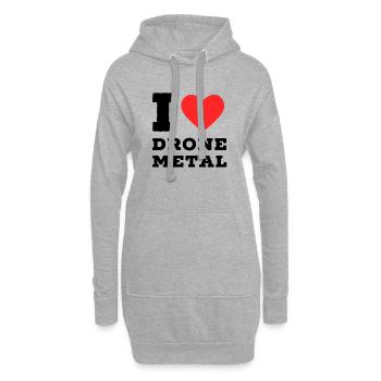 Ich liebe Drone Metal - Hoodie-Kleid - Grau meliert - Vorne
