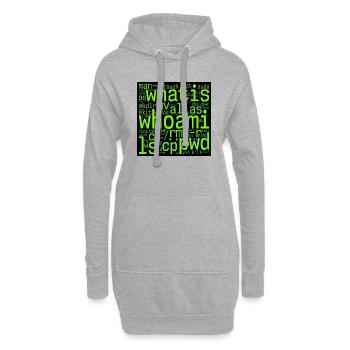 Linux Nerd – Kommandozeilen-Wortwolke für Terminal - Hoodie-Kleid - Grau meliert - Vorne