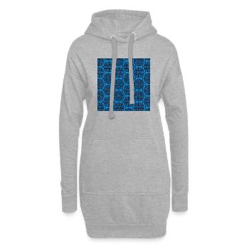 Chinesisches Muster - Hoodie-Kleid - Grau meliert - Vorne
