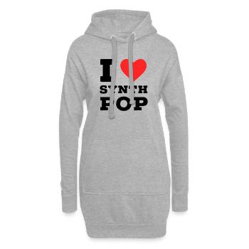 Ich liebe Synthie-Pop - Hoodie-Kleid - Grau meliert - Vorne