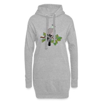 Vogel - Hoodie-Kleid - Grau meliert - Vorne