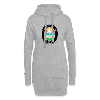 Chillin’ at the Beach – Retro-Vibes mit Palmenpowe - Hoodie-Kleid - Grau meliert - Vorne