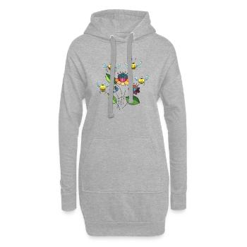 Insectes - Sweat-shirt à capuche long Femme - gris chiné - Devant
