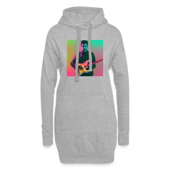 Guitariste solo - Sweat-shirt à capuche long Femme - gris chiné - Devant