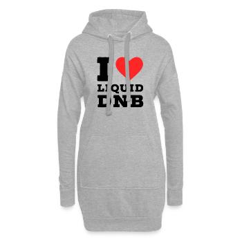 Ich liebe flüssiges dnb - Hoodie-Kleid - Grau meliert - Vorne