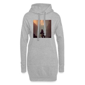 Dunkle Gitarristin - Hoodie-Kleid - Grau meliert - Vorne