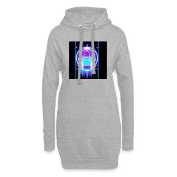 Neon face art - Hoodie Dress - heather grey - Front
