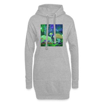Magischer psychedelischer Wald - Hoodie-Kleid - Grau meliert - Vorne