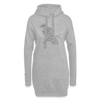Oiseau - Sweat-shirt à capuche long Femme - gris chiné - Devant