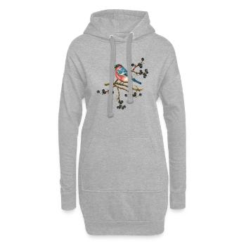 Bunter Vogel - Hoodie-Kleid - Grau meliert - Vorne