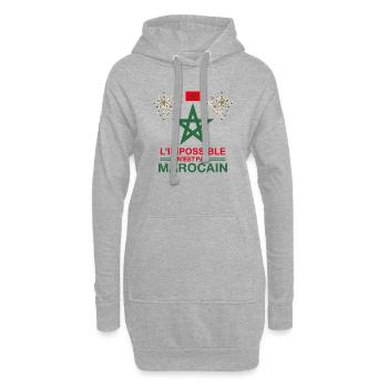 Maroc, marocain, marocain - Sweat-shirt à capuche long Femme - gris chiné - Devant