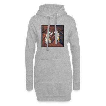 Peinture rupestre - Sweat-shirt à capuche long Femme - gris chiné - Devant