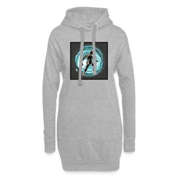 Trou noir - Sweat-shirt à capuche long Femme - gris chiné - Devant