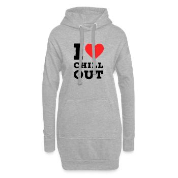 Ich liebe Chill Out - Hoodie-Kleid - Grau meliert - Vorne