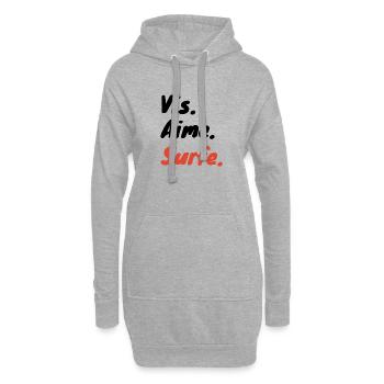 Vis, aime, surfe - Sweat-shirt à capuche long Femme - gris chiné - Devant